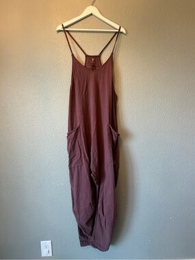 Free People Plum Spaghetti-Strap Relaxed Jumpsuit